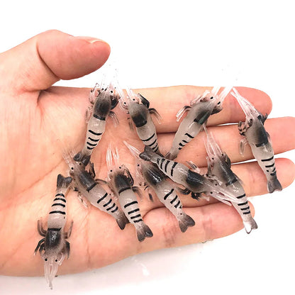10pcs Wobbler Goods For Fishing Lure Prawn Tackle Artificial Bait Luminous Soft Silicone Carp Trout Winter No Hook Swimbait 4cm