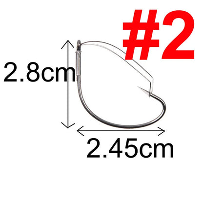 20pcs Weedless Barbed Fishing Hook Wacky Rig Hook High Carbon Steel Bass Single hook