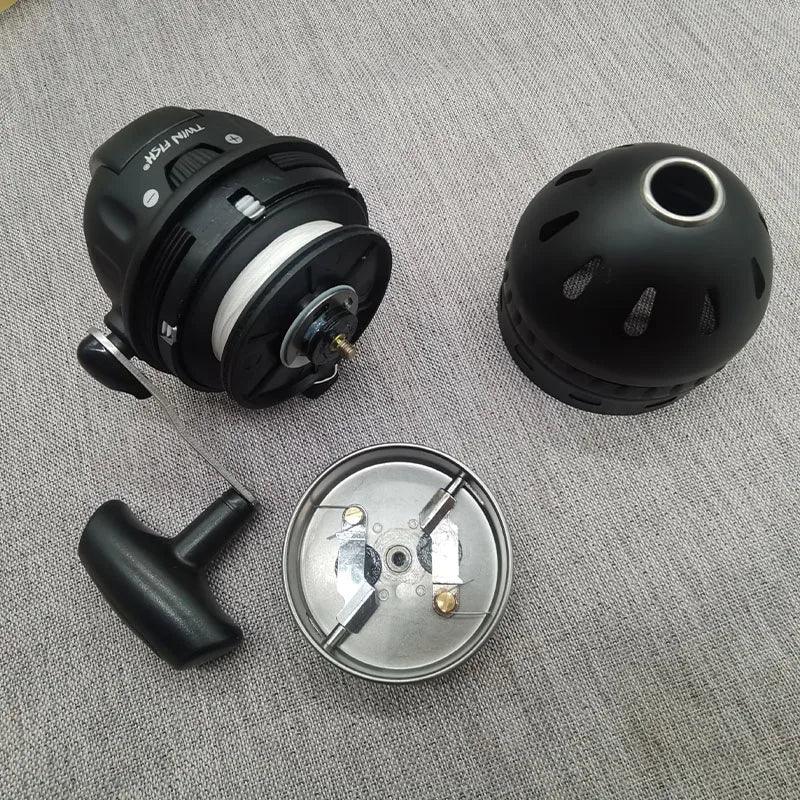 BL45 Large Closed Fishing Reel with 55M 6# PE Line for Outdoor Slingshot Fishing - Wild Frontier Gear LLC
