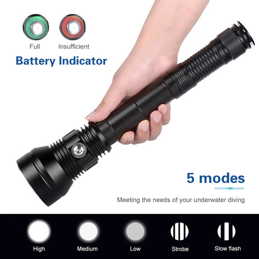 Asafee Diving Flashlight Dive Lamp Waterproof Scuba Torch Light Underwater Deep Lantern Canister Olight  Linterna  Nitecore Wild Frontier Gear LLC