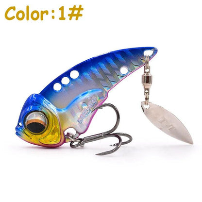 Castfanatic MZ55/MZ60 Metal VIB Lures - 17g/13g Lipless Blade Bait with Tail Spinner for Fishing Enthusiasts - Wild Frontier Gear LLC