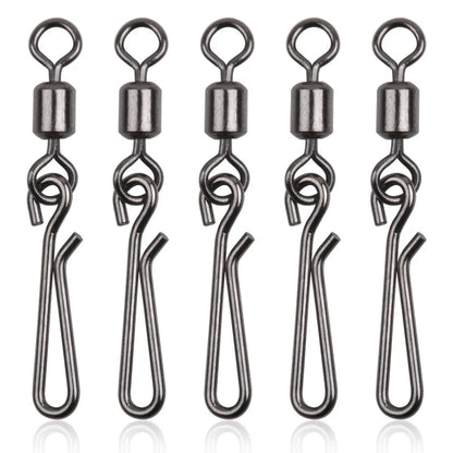 30Pcs swivels and snap for fishing hook swivels connector with Hanging Snap Stainless Steel Fast Clip Fishing Tackle Accessories