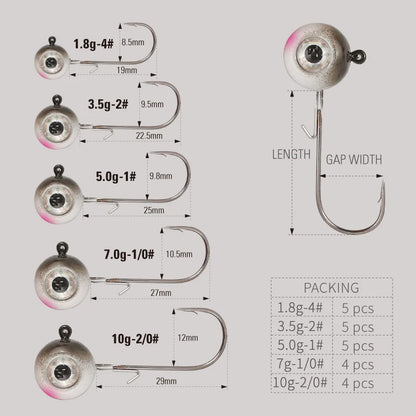 LUREHOLIC 1.8g~10g Big Eyes Jig Head with Mustad Hook Soft Lure Hook Lure Fishing