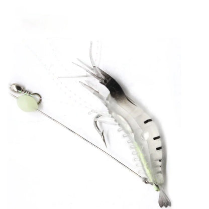 1PC Hot Sale New 9cm 6g Luminous Bead Shrimp Silicon Soft Artificial Bait with Hooks Swivels Rigs Fishing Tackle Fast Delivery
