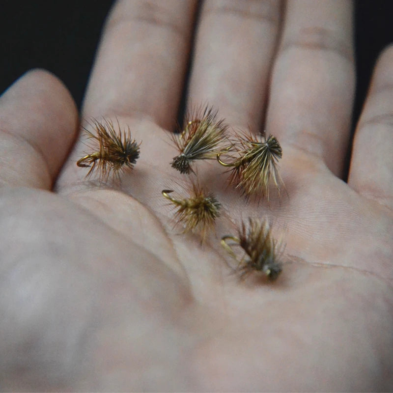6pcs 14# Brown/Tan Elk Hair Caddis fly fishing dry flies 2styles adult caddisflies/stoneflies lures striking steelhead grayling - Wild Frontier Gear LLC
