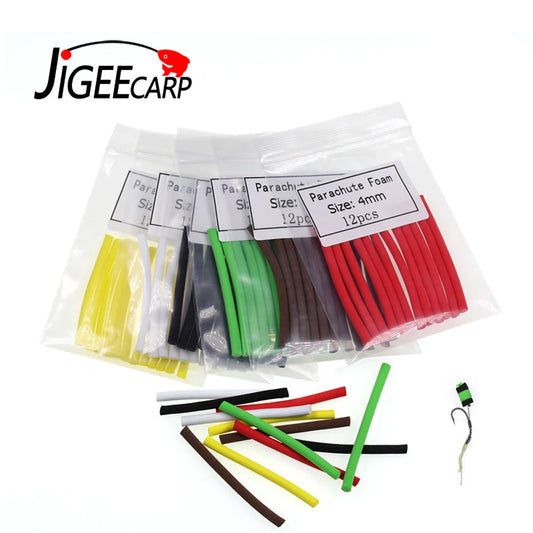 JIGEECARP 24pcs Ultra-buoyant Foam Cylinder Sticks Carp Fishing Bait Pop Up Rig Foam Stick Foam  Sleeve Zig Carp Fishing Gear