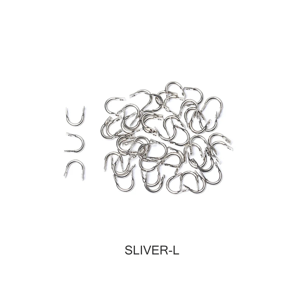 50PCS/Lot Folded U-Shaped Clip Clevises Easy-Spin Solid Brass Fishing Lures Artificial Bait Spinner Outdoor Fishing Accessories