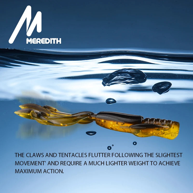 MEREDITH Fishing Lures Crazy Flapper 90mm/6.1g 10pc/Lot Craws Soft Lures Fishing Soft Bait Shrimp Bass Bait Peche Gear Wild Frontier Gear LLC