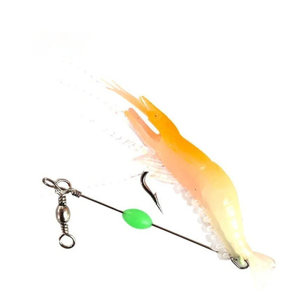 1PC Hot Sale New 9cm 6g Luminous Bead Shrimp Silicon Soft Artificial Bait with Hooks Swivels Rigs Fishing Tackle Fast Delivery