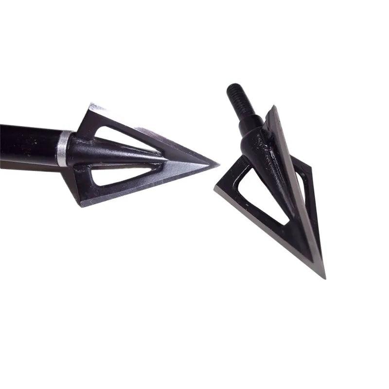 3/6/12pcs 100Gr Archery Blade Arrowhead Stainless Steel Broadhead 3 Blades Target Point Tips Hunting Arrow Accessory - Wild Frontier Gear LLC