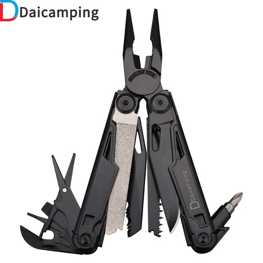 Daicamping DL12 EDC Multi Tools Multifunctional 7CR17MOV Plier Camping Gear Blade Multitools Clip Army Swiss Folding Multi Knife Wild Frontier Gear LLC