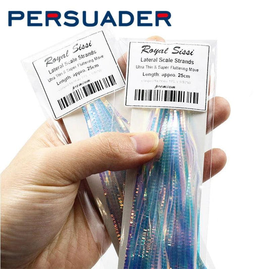 Persuader Saltwater Flashbou Lateral Scale Strands - 1 Pack of Bucktail Spinnerbait Fishing Lure Materials for Fly Tying - Wild Frontier Gear LLC