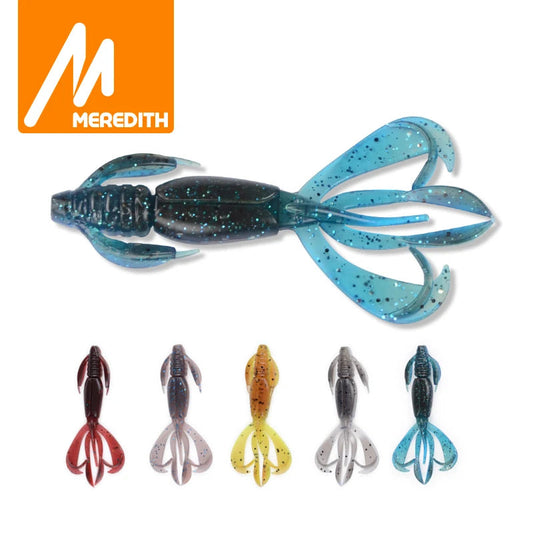 MEREDITH Fishing Lures Crazy Flapper 90mm/6.1g 10pc/Lot Craws Soft Lures Fishing Soft Bait Shrimp Bass Bait Peche Gear Wild Frontier Gear LLC