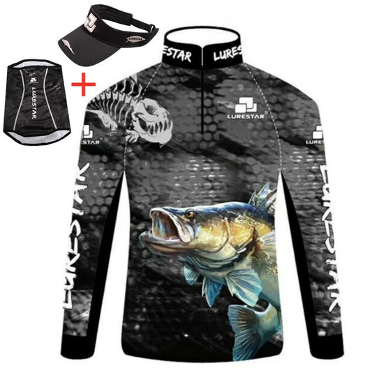 Summer Mens Fishing Clothes Ice Silk Sunscreen Breathable Quick Dry Long Short Sleeve Fishing Shirt Outdoor Sea Fishing Clothing - Wild Frontier Gear LLC
