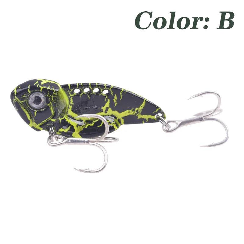 1Pcs Winter VIB Metal Spoon Fishing Lures 7g 10g 14g Jigs Vibrating Baits for Trout and Bass with Treble Hook Fishing Tackle - Wild Frontier Gear LLC