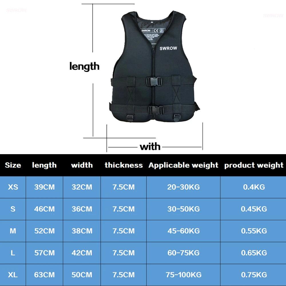 Neoprene Life Jacket for Adult Children New Water Sport Buoyancy Jacket Life Vest Swimming Boating Skiing Driving Vest Drifting - Wild Frontier Gear LLC