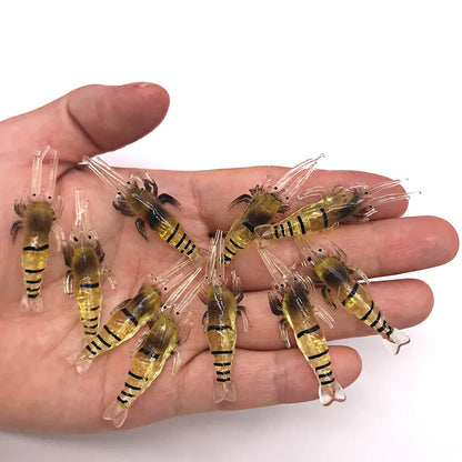 10pcs Wobbler Goods For Fishing Lure Prawn Tackle Artificial Bait Luminous Soft Silicone Carp Trout Winter No Hook Swimbait 4cm
