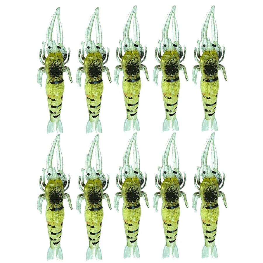 10pcs Wobbler Goods For Fishing Lure Prawn Tackle Artificial Bait Luminous Soft Silicone Carp Trout Winter No Hook Swimbait 4cm