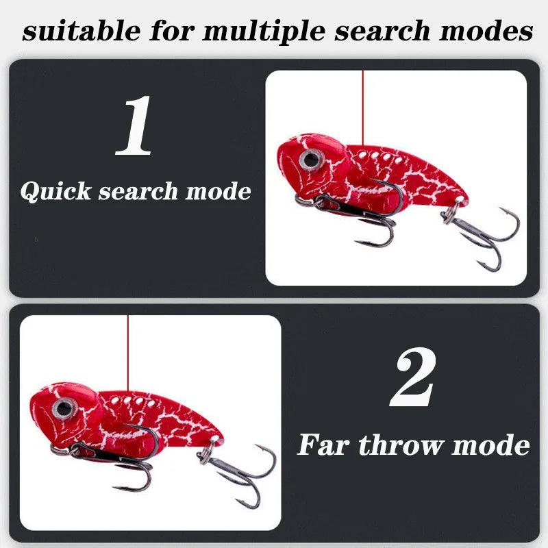 1Pcs Winter VIB Metal Spoon Fishing Lures 7g 10g 14g Jigs Vibrating Baits for Trout and Bass with Treble Hook Fishing Tackle - Wild Frontier Gear LLC