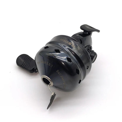 TWIN FISH Spincast Fishing Reel with 4.5# PE Line - HYB30 Black, 4+1 BB, 45m Casting Power - Wild Frontier Gear LLC