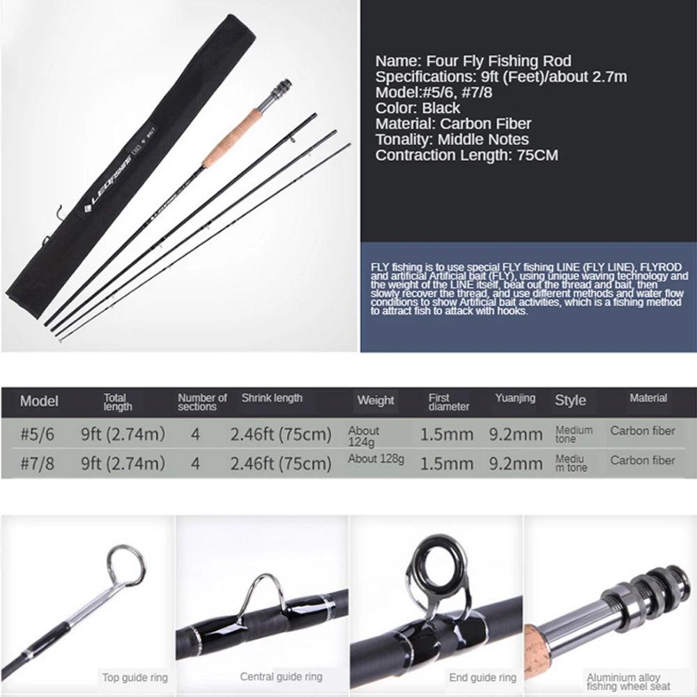 Fly Fishing Rod Reel Bag Lure Set 9ft 2.74m 4/5 5/6 6/7 7/8 Carbon Fiber Fly Rods and Fly Fishing Reel Combo Fishing Tackle Gift - Wild Frontier Gear LLC