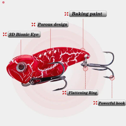 1Pcs Winter VIB Metal Spoon Fishing Lures 7g 10g 14g Jigs Vibrating Baits for Trout and Bass with Treble Hook Fishing Tackle - Wild Frontier Gear LLC