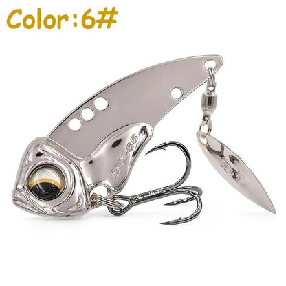 Castfanatic MZ55/MZ60 Metal VIB Lures - 17g/13g Lipless Blade Bait with Tail Spinner for Fishing Enthusiasts - Wild Frontier Gear LLC