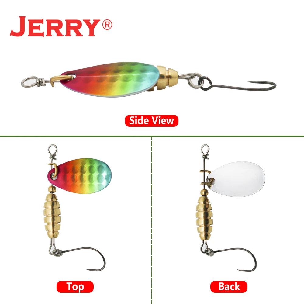 Jerry Spear Ultra-Lightweight Brass Spinnerbait Lures for Perch, Trout, and Bass Fishing - Wild Frontier Gear LLC