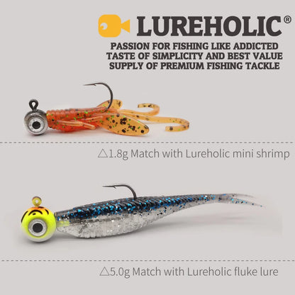 LUREHOLIC 1.8g~10g Big Eyes Jig Head with Mustad Hook Soft Lure Hook Lure Fishing