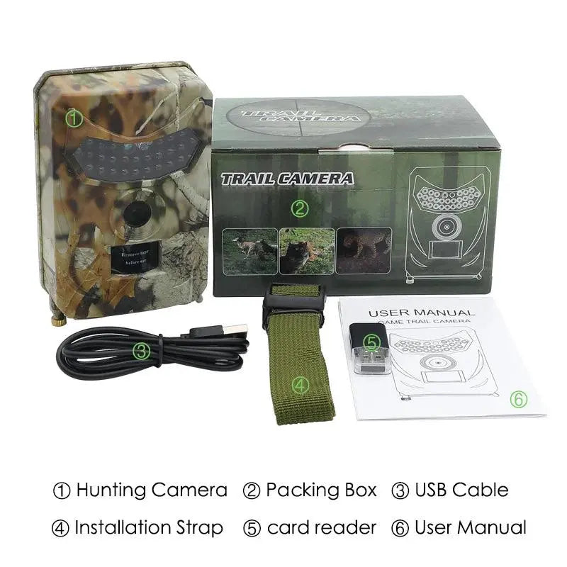 HD 12MP Waterproof Trail Camera for Wildlife Monitoring with Infrared Night Vision and Heat Detection - Wild Frontier Gear LLC