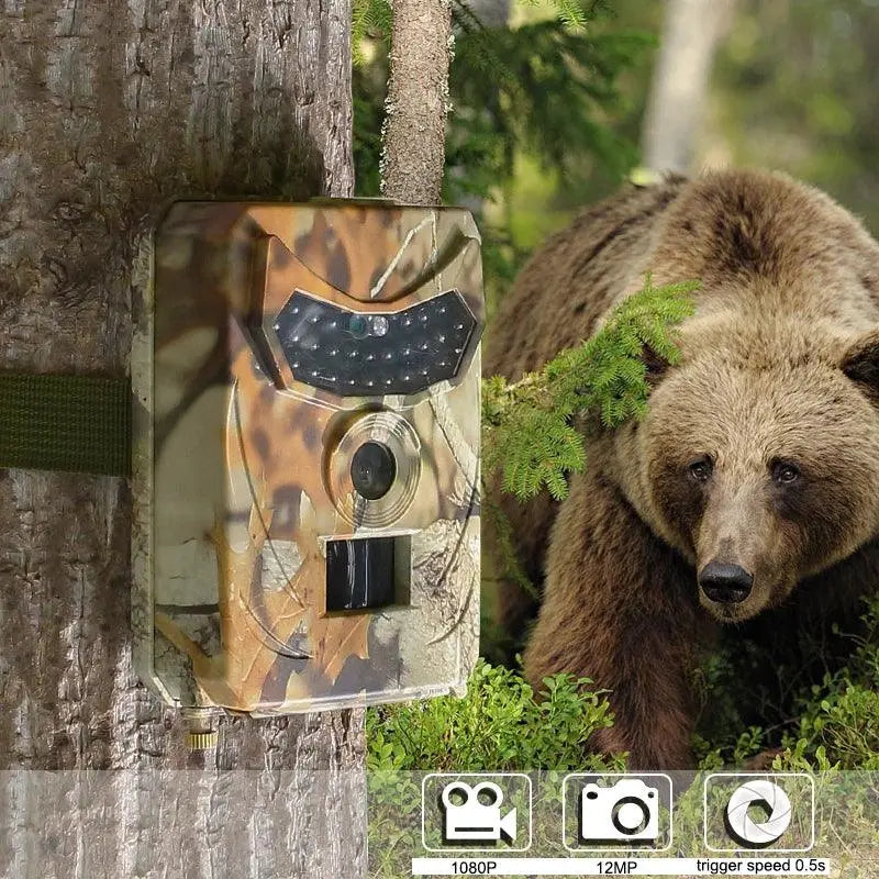 HD 12MP Waterproof Trail Camera for Wildlife Monitoring with Infrared Night Vision and Heat Detection - Wild Frontier Gear LLC