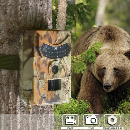 HD 12MP Waterproof Trail Camera for Wildlife Monitoring with Infrared Night Vision and Heat Detection - Wild Frontier Gear LLC