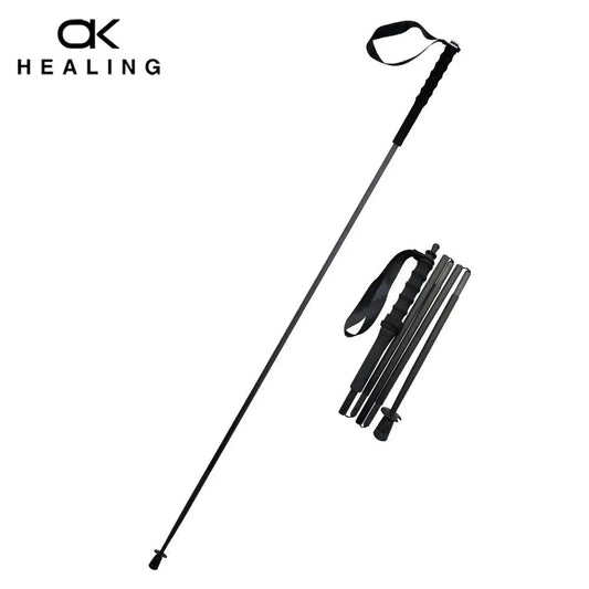 HEALING 115g Ultra Light Weight Trekking Poles Foldable Hiking Sticks Carbon Fiber Hiking Poles Walking Sticks Trekking Stick - Wild Frontier Gear LLC