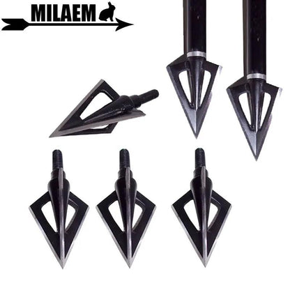 3/6/12pcs 100Gr Archery Blade Arrowhead Stainless Steel Broadhead 3 Blades Target Point Tips Hunting Arrow Accessory - Wild Frontier Gear LLC