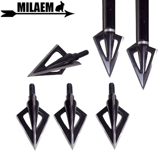 3/6/12pcs 100Gr Archery Blade Arrowhead Stainless Steel Broadhead 3 Blades Target Point Tips Hunting Arrow Accessory - Wild Frontier Gear LLC