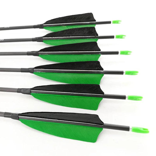 Archery Spine 400 500 600 700 800 900 1000 30 Inch Carbon Arrow Shafts Turkey Feather Recurve Bow Traditional Longbow Hunting - Wild Frontier Gear LLC