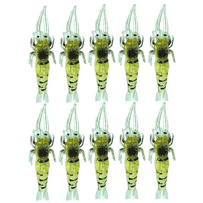 10pcs Wobbler Goods For Fishing Lure Prawn Tackle Artificial Bait Luminous Soft Silicone Carp Trout Winter No Hook Swimbait 4cm
