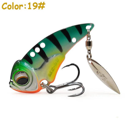 Castfanatic MZ55/MZ60 Metal VIB Lures - 17g/13g Lipless Blade Bait with Tail Spinner for Fishing Enthusiasts - Wild Frontier Gear LLC