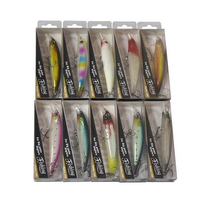 Assorted 50pcs Hard Bait Fishing Lures with Dual Hooks - 6.5cm to 11cm Sizes and Vibrant Colors - Wild Frontier Gear LLC
