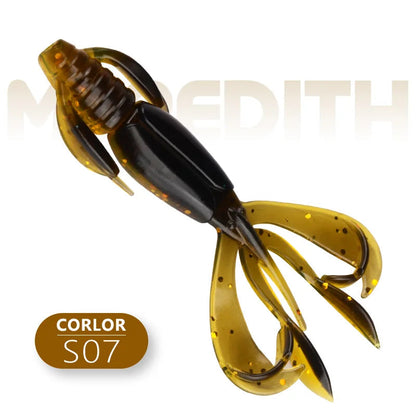 MEREDITH Fishing Lures Crazy Flapper 90mm/6.1g 10pc/Lot Craws Soft Lures Fishing Soft Bait Shrimp Bass Bait Peche Gear Wild Frontier Gear LLC