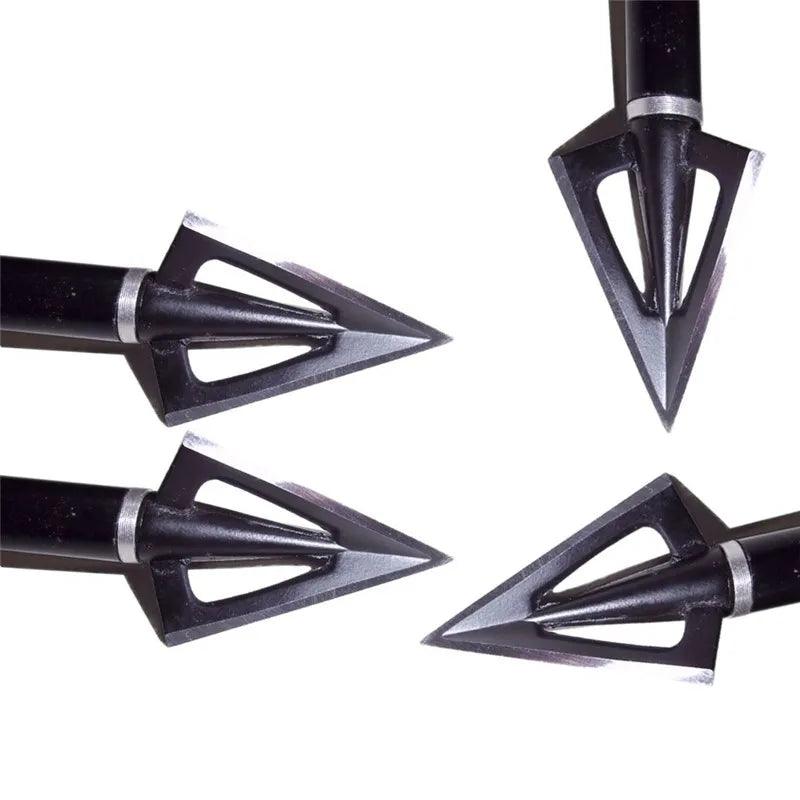 3/6/12pcs 100Gr Archery Blade Arrowhead Stainless Steel Broadhead 3 Blades Target Point Tips Hunting Arrow Accessory - Wild Frontier Gear LLC