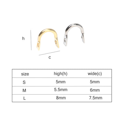 50PCS/Lot Folded U-Shaped Clip Clevises Easy-Spin Solid Brass Fishing Lures Artificial Bait Spinner Outdoor Fishing Accessories