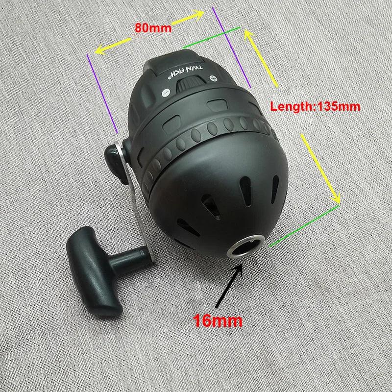BL45 Large Closed Fishing Reel with 55M 6# PE Line for Outdoor Slingshot Fishing - Wild Frontier Gear LLC