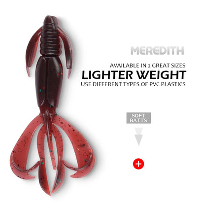 MEREDITH Fishing Lures Crazy Flapper 90mm/6.1g 10pc/Lot Craws Soft Lures Fishing Soft Bait Shrimp Bass Bait Peche Gear Wild Frontier Gear LLC