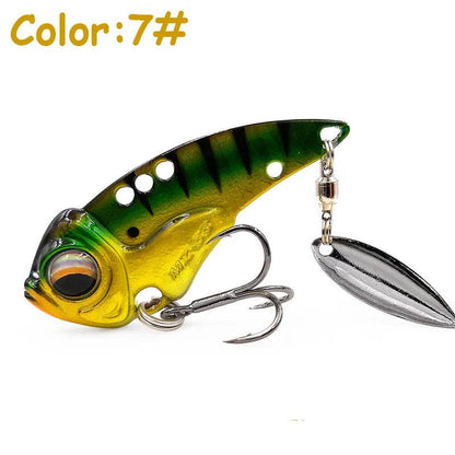 Castfanatic MZ55/MZ60 Metal VIB Lures - 17g/13g Lipless Blade Bait with Tail Spinner for Fishing Enthusiasts - Wild Frontier Gear LLC
