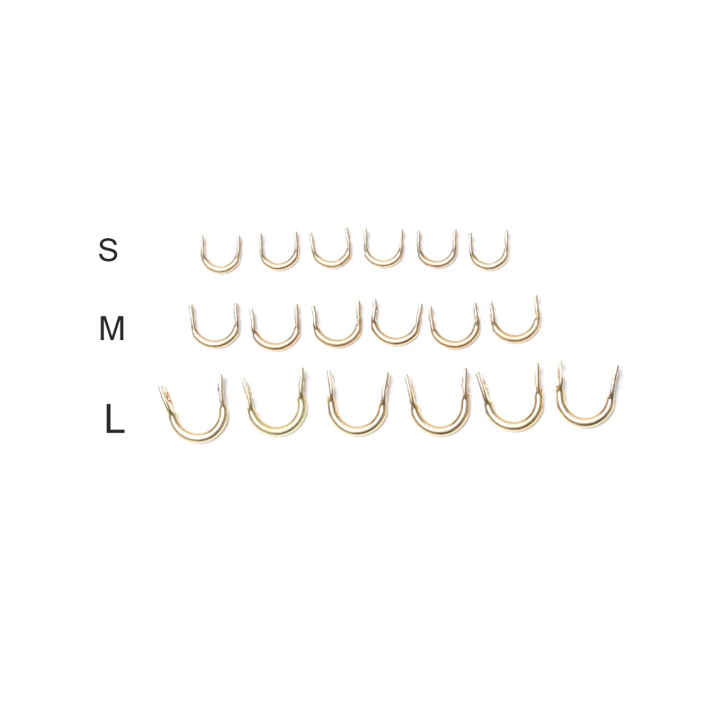 50PCS/Lot Folded U-Shaped Clip Clevises Easy-Spin Solid Brass Fishing Lures Artificial Bait Spinner Outdoor Fishing Accessories