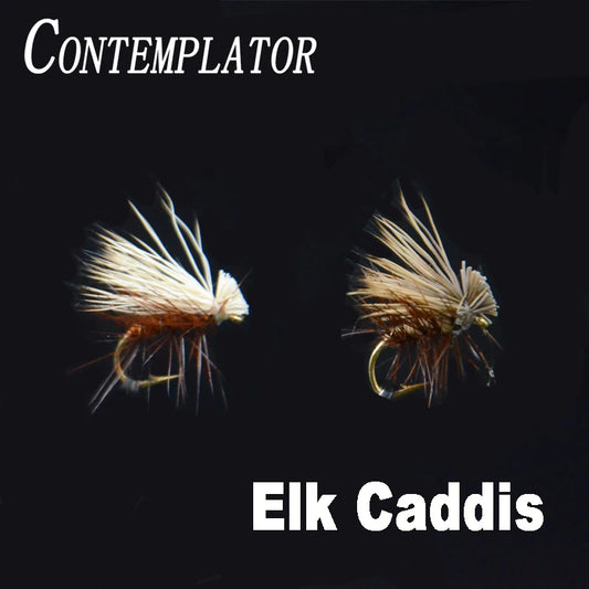 6pcs 14# Brown/Tan Elk Hair Caddis fly fishing dry flies 2styles adult caddisflies/stoneflies lures striking steelhead grayling - Wild Frontier Gear LLC