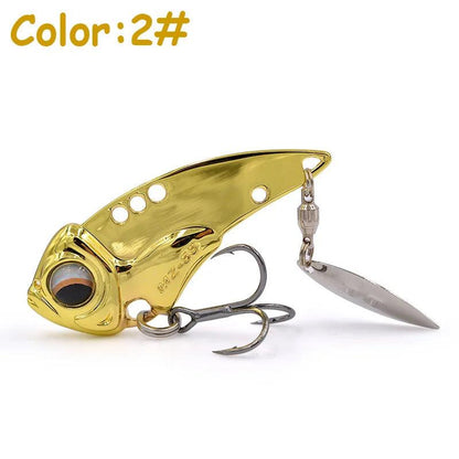 Castfanatic MZ55/MZ60 Metal VIB Lures - 17g/13g Lipless Blade Bait with Tail Spinner for Fishing Enthusiasts - Wild Frontier Gear LLC