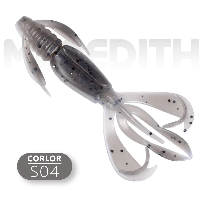 MEREDITH Fishing Lures Crazy Flapper 90mm/6.1g 10pc/Lot Craws Soft Lures Fishing Soft Bait Shrimp Bass Bait Peche Gear Wild Frontier Gear LLC