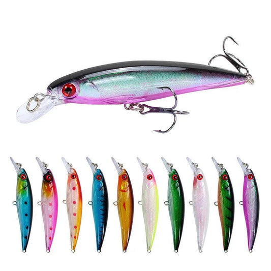 Life-Like Floating Minnow Fishing Lure 11cm 13.5g Crankbait with 3D Eyes for Bass and Carp Fishing - Wild Frontier Gear LLC